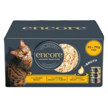 Encore 100% Natural Cat Food Tin Multipack 4x(8x70g) Chicken Selection, Pack of 32