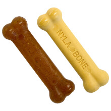Nylabone Gentle Puppy Dog Teething Chew Toy Bones, Chicken/Peanut Butter Flavour, XS, for Puppies Up to 7kg (Twin Pack), for All Breed Sizes