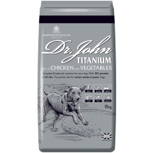 Dr. John Titanium Complete Dry Dog Food 15kg - Chicken, Vegetables and New Zealand Green-Lipped Mussel - Complete Nutrition for Active Adult and Juni