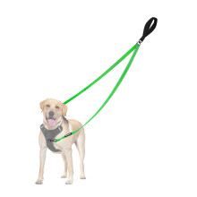 PetBonus Two Point Control Dog Lead, Works with No Pull Harnesses, No Tangle Training Leads, Soft Padded and Reflective Walking Lead, Converts to Sin