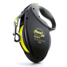 flexi Giant Professional | 10 m Retractable Tape Leash for Dogs up to 50 kg | Black/Neon Yellow | Retractable Dog Lead | Weight: 860 g | Dimensions: