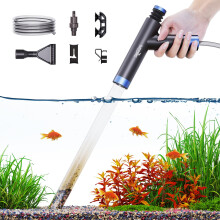 Aquarium Siphon Pump Gravel Cleaner, Fish Tank Vacuum Gravel Cleaner Kit, Manual Fish Tank Cleaner Water Changer with Air Push Button, Aquar