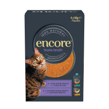 Encore Natural Bone Broth Mixed Selection for Cats, 4x85g Cat Soup Supports Join