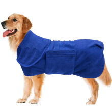 Geyecete Dog Drying Coats-dog towels absorbent robe Dry Fast Dog Bag-Dog Bathrobe Towel-Microfibre Fast Drying Super Absorbent Pet Dog Cat Bath Robe