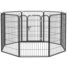 PawHut Dog Pen 8 Panels Puppy Pen Heavy Duty Pet Playpen for Indoor Outdoor for Dogs, Rabbits, Ducks 100cm High