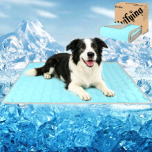 Vivifying Dog Cooling Mat, 101x76cm Waterproof Reversible Pet Cooling Blanket with Ice Silk & Velvet – Year-Round Comfort for Dogs and Cats (XL, Blu