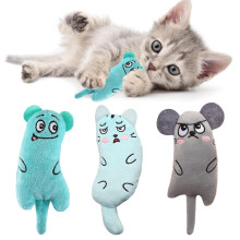 YXBWM Catnip Toys 3Pack – Teeth Cleaning Cat Chew Toys for Indoor Cats & Kittens – Durable Interactive Scratching Kicking Plush Pillow with