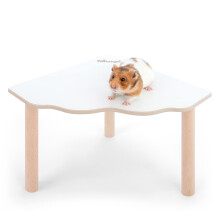 Niteangel Hamster Play Wooden Platform for Dwarf Syrian Hamsters Gerbils Mice Degus or Other Small Pets (White, Triangle - 5.9'' Height)