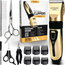 PetKing Premium Dog Clippers Dog Grooming Kit Grooming Clippers Professional for Thick Hair Coats Pet Clippers Kit for Dogs Cats Pets Cordless Silent