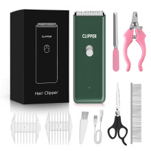 Dog Grooming Kit Electric Pet Paw Trimmer Low Noise Cordless Cat Clippers for Dog Cat Home Hair Grooming,Waterproof Pet Grooming Tools with 9-Pieces