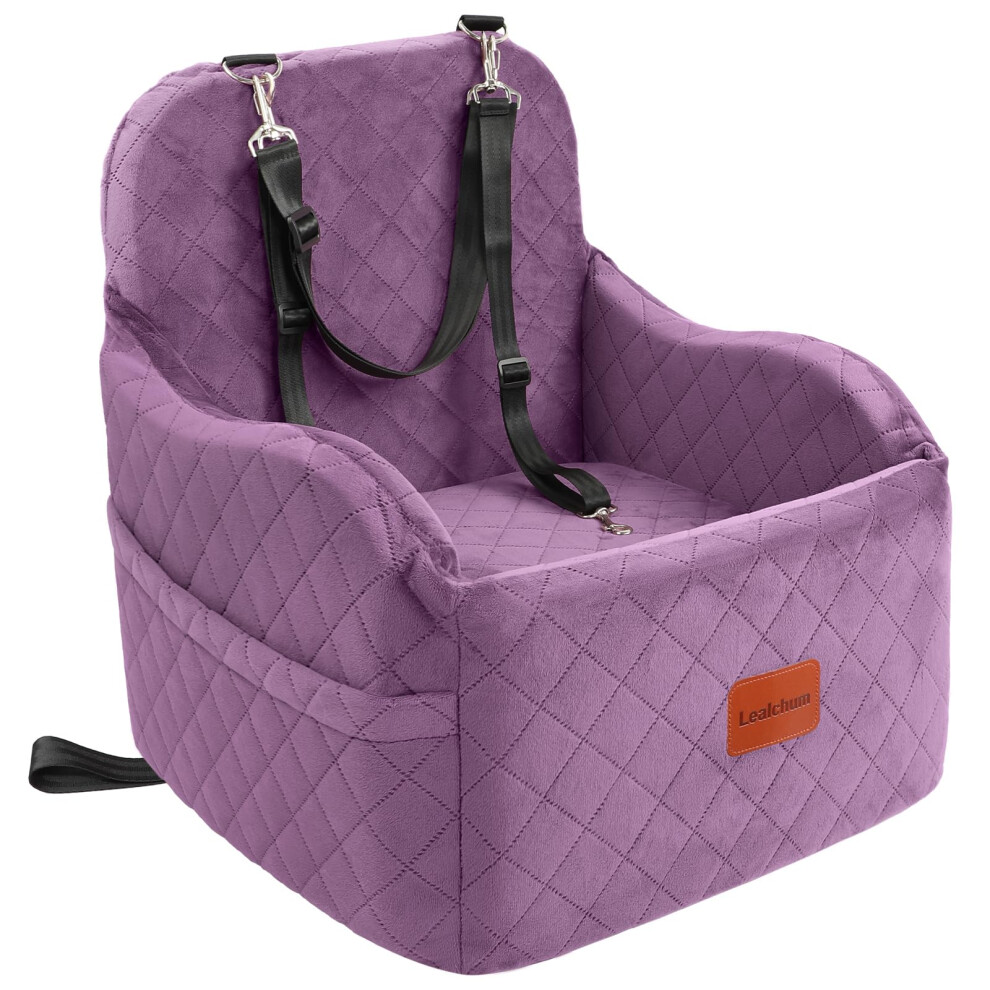 Lealchum Dog Booster Car Seat For Small/Medium Dogs,Puppy Portable Seat For Car With Elevated Cushion,Fully Detachable And Washable Pet Seat