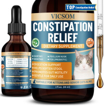 Cat Constipation Relief for Cats, Natural Cat Laxative, Stool Softener for Cats, Promotes Digestive Health, Cat Herbal Supplements, Chicken Flavor, 6