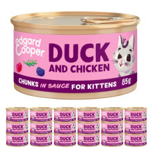 Edgard Cooper Kitten Grain Free Wet Cat Food in Gravy (Duck&Chicken 18 x 85g), N