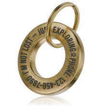 Charmify Personalised Pet ID Tag for Dogs & Cats – Custom Engraved Dog Collar Tag with Name & Phone Number, Stainless Steel or Brass (M size)