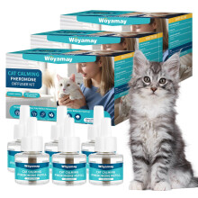 Woyamay Cat Calming Plug-in Refiils for Cats, 6 Pack Pheromone Diffuser Refiils for cat stress relief & cat anxiety relief, 6 Month Supply, Anti Stre