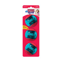 KONG - Squeezz Action Ball Red - Multi Textured Squeaker Interactive Fetch Toy -