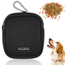 Sheryl&Rain Small Dog Treat Bag, Puppy Dog Training Pouch with Zipper, Hands-Free Training Treat Pouch, Includes Carabiner, for Pet Puppy Wa