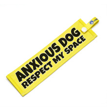 Anxious Dog - Respect My Space – Reactive & Nervous Warning Sign – High Visibility Space Awareness Dog Lead Sleeve – Waterproof Training Aid wit