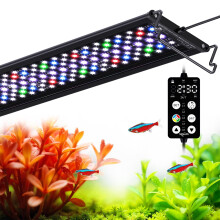 SEAOURA LED Aquarium Light SR-657, 24/7 Custom Timer, Power-Off Memory, 7-Row Full Spectrum Fish Tank 8 Colors, 20 Brightness, Day&Night Cyc