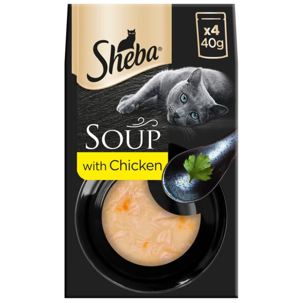 Sheba 40 X 40G Classics Soup Adult Wet Cat Food Pouches Chicken Fillets