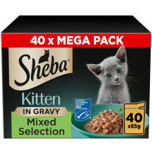 120 x 85g Sheba Sauce Collection Kitten Cat Food Pouches Mixed Selection in Gravy