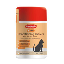 Bob Martin Conditioning Tablets for Cats and Kittens (100 Tablets) - Rich in Vitamins, Supports a Healthy Immune System, Nutritional Fish-Flavoured S