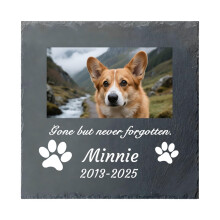 Umitive Custom Pet Memorial Stone, Personalized Dog Grave Marker Engraved with Name, Date & Photo, Sympathy Gift for Pet Loss, Pet Memorial Plaques f