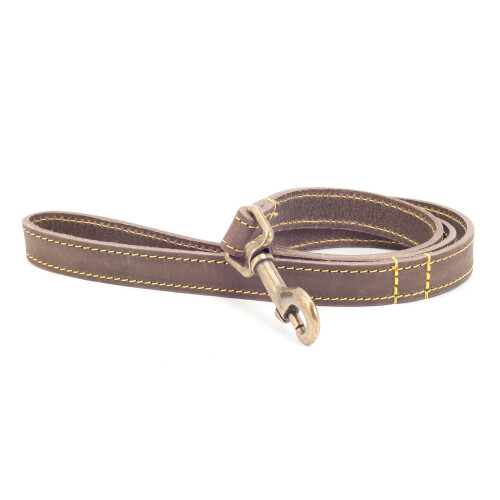 Ancol Ancol Timberwolf Leather Dog Lead, 1 m, Sable