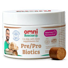 OMNI Soft Chew Supplements - Pre and Probiotics for Dogs Gut Health, One-a-Day Vet Grade Dog Chews with Inulin & Kaolin - Enhances Digestive