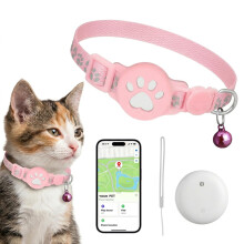 Cat Tracker Collar,Real Time GPS Dog Tracker Collar-Compatible with iOS/Android No Monthly Fee Adjustable Pet Collar with Global Tracking Device (Pin