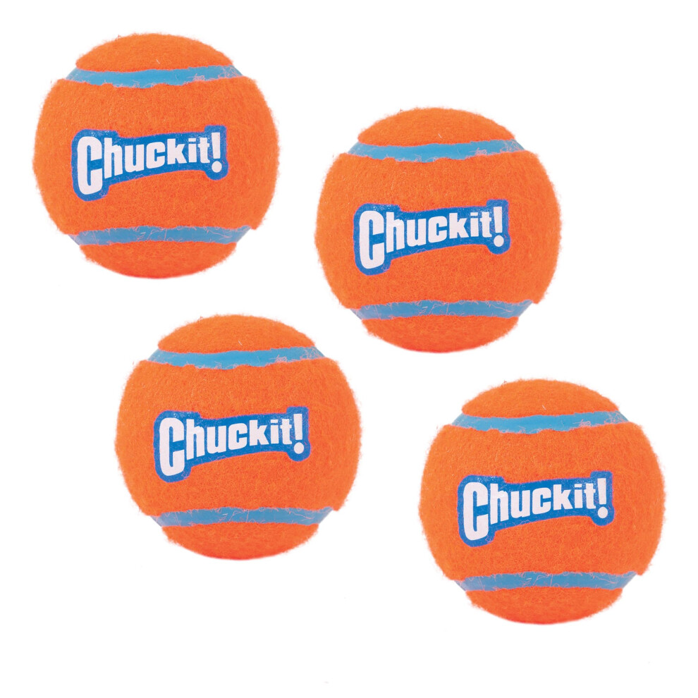 Chuckit! Tennis Ball – Lightweight Dog Toy For Fetch And Interactive Play, Compatible With Launcher, Medium, 6.5 Cm (Pack Of 4)