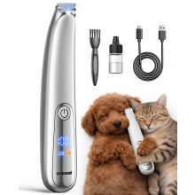oneisall Upgraded Dog Paw Trimmer with 2-Speed, LED Light, Low Noise, Curved Bla