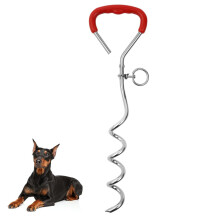 Aomig 20FT Dog Tie Out Stake, Heavy Duty Dog Spiral Ground Stake, Sturdy Dog Lead Stake, Steel Spiral Ground Dog Spike, Dog Accessory Ground Anchor D