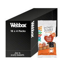 Webbox Hot Dog Sticks Dog Treats - Made with Fresh Pork, Puppy Friendly, Wheat Free Recipe, No Artificial Flavours, Made in the UK (16 x 4 P