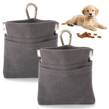 Lanjue 2 Pieces Dog Treat Bags, 600D Oxford Cloth Dog Treat Pouch Includes Carab