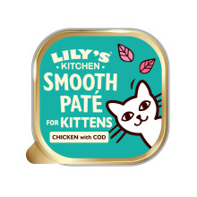 Lily's Kitchen Made with Natural Ingredients Smooth Paté Chicken with Cod Kitten Food Trays 19 x 85g