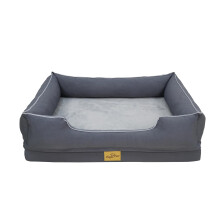 BingoPaw Orthopedic Dog Beds Medium: Dog Bed Sofa with Bolster Sides, Supportive Flat Foam, Waterproof Liner, Washable Removable Cover and Anti-slip
