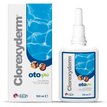 ICF | Clorexyderm OTO Piu | Cat & Dog Ear Cleaner Solution | Dog Ear Drops to Stop Wax Build Up, Head Shaking, Discomfort, Ear Odour & Scratching | 1