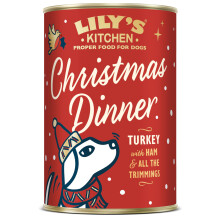Lily's Kitchen Made with Natural Ingredients Christmas Dinner with Turkey and Ham Adult Wet Dog Food 6 x 400g
