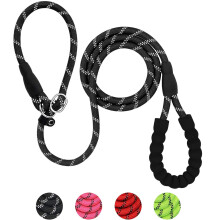Reflective Slip Lead Dog Leash, Black