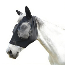 Gallopoff Horse Fly Mask with Large Eye Space & Ears – Super Comfort Stretchy UV Protection, Soft on Skin & Breathable Black Full