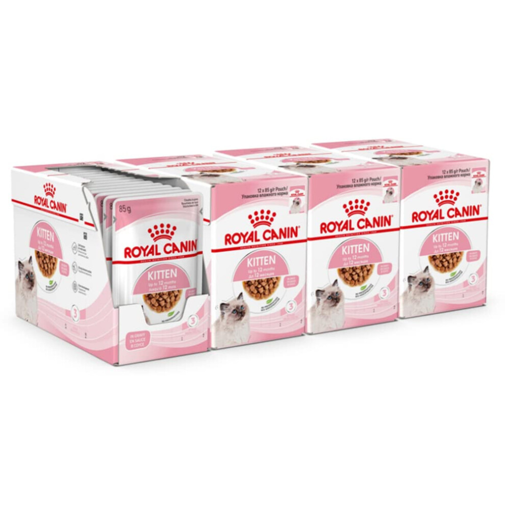 Royal Canin Kitten In Gravy Wet Food 85G (Pack Of 48) * Multipack *