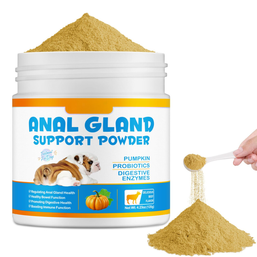 Acyahaoca Anal Gland Support Powder For Dogs, Dog Anal Gland Fibre Supplement With Pumpkin, Probiotics And Digestive Enzymes, Relief For Anal Glands, Soothes I