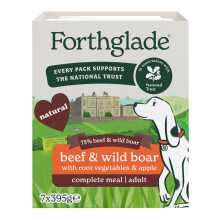 Forthglade Wet Dog Food, National Trust (7 x 395g Trays) - Grain Free & Hypoallergenic Dog Food, Adult 1 Year+ with Beef & Wild Boar, Stomach Sensiti