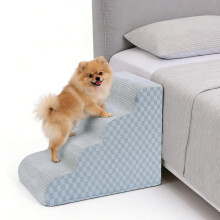 Exsnugy Dog Steps for Sofa,4-Step Dog Stairs for Bed&Couch,Washable Cover