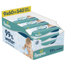 Pampers Water Wipes 9x60pk