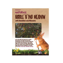 Rosewood Naturals Nibble 'n' Dig Meadow, Small Animal Treat and Toy for Rabbits, Guinea Pigs, Chinchillas and Degus, Rich in Hay and Herbs