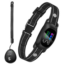 PetsVibe 2-in-1 Anti Bark Collar – Fully Automatic + Optional Manual Remote Control, No Shock, Dual Vibration, 7 Modes, Humane Dog Training,