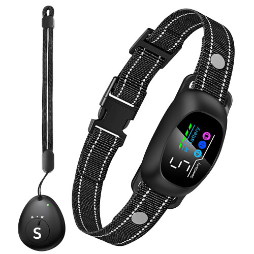 PetsVibe Anti Bark Collar, No Shock Vibration, 5 Modes & Remote Tag