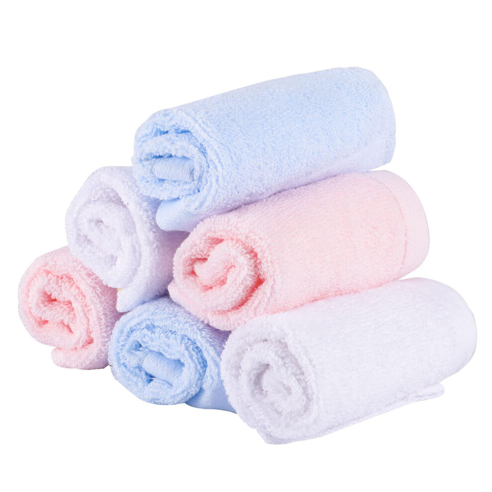 Lanjue 6 Pack Cotton Face Cloth, 20X20cm Flannel Face Cloths Facial Cleaning Cloth Washcloth Face Removing Towel Makeup Remover Wipes Face Flannels Muslin C